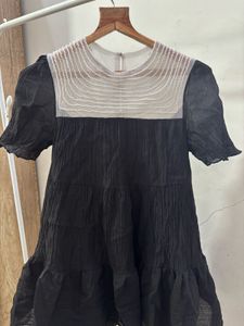 Elegant Black Tiered Beaded Dress