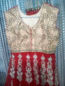 Red &amp; Gold Embroidered Lehenga Choli