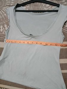 Basic Light Blue Short Sleeve Top