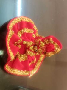 Beautiful Red &amp; Gold dress for krishna ji
