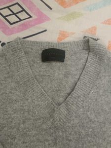 Cozy Grey V-Neck Knit Sweater