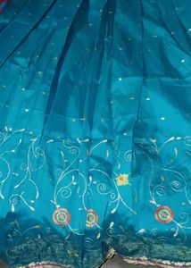 Teal Embroidered Skirt