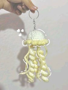 Crochet Jellyfish Keychain Set (Blue &amp; Pink)💖☺️🧸