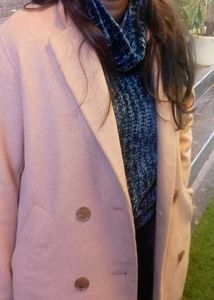 Double breasted Pink Long Trench Coat