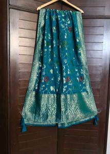 Partywear Teal Anarkali Suit with Dupatta