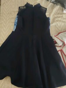 Madame Blue Floral Lace A-Line Dress