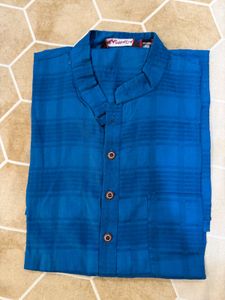 Stylish Blue Checkered Kurta