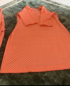 Vintage Orange Polka Dot Dress