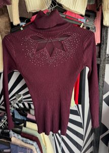 Burgundy Turtleneck Sweater