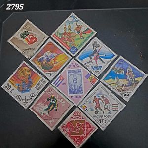 10 Vintage Diamond shaped Stamps