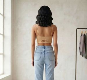 Women's Beige Crop Top