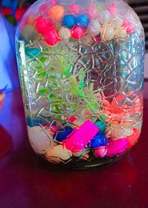 Trending Beautiful Flower Pot With Artificial Fish And Stones