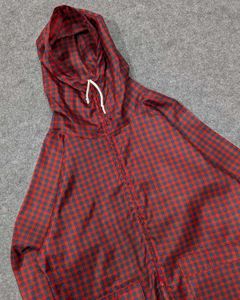 Korean Oversized Red Checkered Hooded Jacket