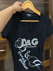 D&G Dolce & Gabbana Black Graphic T-Shirt