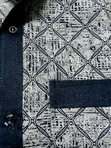 Vintage Geometric Print Button-Up Shirt