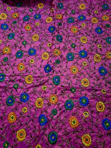 Magenta Color Embroidery Material