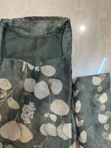 Elegant Green Floral Print Kurta Set