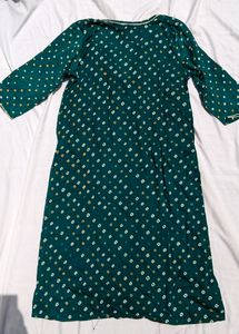 Green Printed Kurta