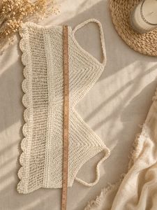 Cream Crochet Halter Top💖