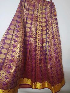 Purple &amp; Gold Silk Brocade Skirt