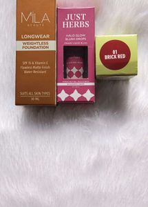 Mila Beaute Foundation &amp; Just Herbs Blushes