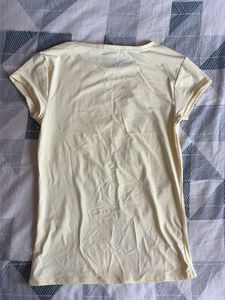 Zara Butter Yellow Polyamide Tshirt
