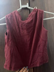 Maroon Crop Top