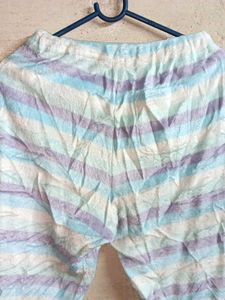 Ladies Fleece Fashion Pajama Stripped Multicolour