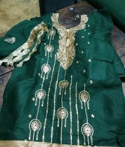 Designer Green Kurta Set