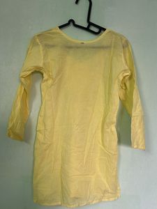 Yellow Chikankari Embroidered Kurta