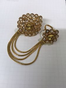 Designer Dual Finger Ring with Chains