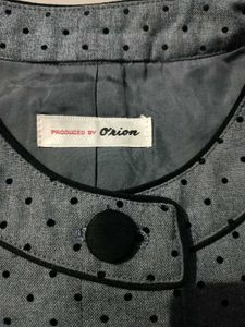 Elegant Polka Dot Grey Korean Blazer