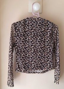 Leopard Print Sheer Top