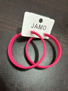 Hot Pink Triple Big Hoop Earrings
