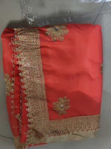 Heavy embroidered party wear saree new with tag