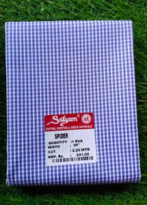Blue Gingham Dress Material