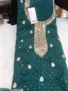 Stunning Green Embellished suit Set