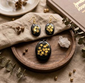 Starry Night Pendant Necklace & Earring Set