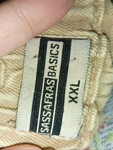 Cream Wide Leg Jeans