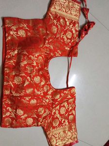 Red &amp; Gold Brocade Blouse