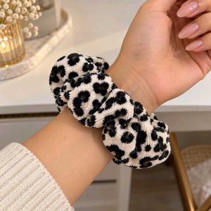 Leopard Print Velvet Scrunchie
