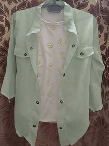 Light Green jacket with attached top