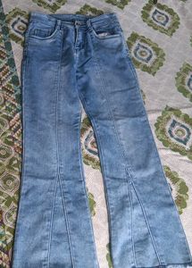 Light Wash Distressed Flare Jeans