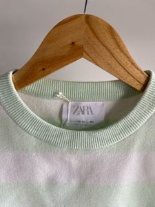 Zara Striped Sleeveless Knit Top