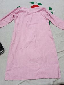 Pink Kurta Set with Black Pants