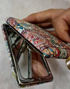 Y2k Vintage Handicraftwd rhinestone studded mirror