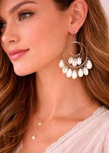 Boho Shell Hoop Earrings