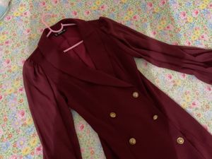 Shein Maroon Blazer Dress