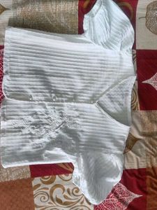 White Textured top with Embroidery