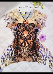 Bohemian Butterfly Print Tunic Top